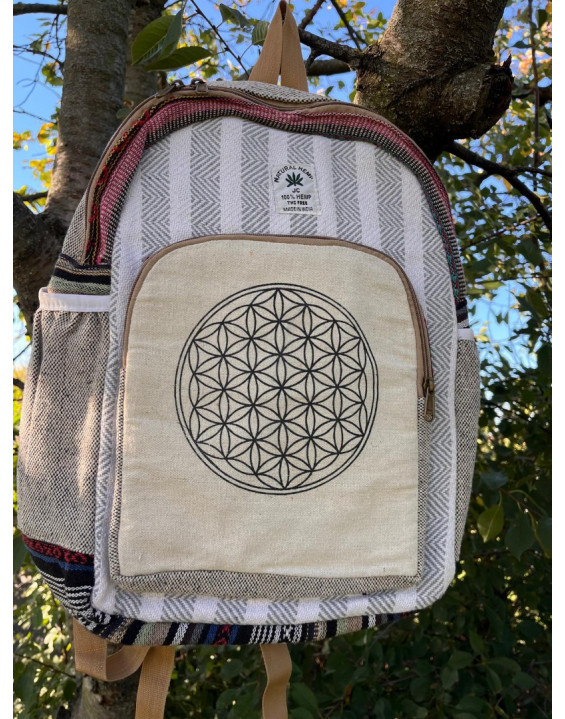 Ethno batoh z konope - KVET ŽIVOTA veľký